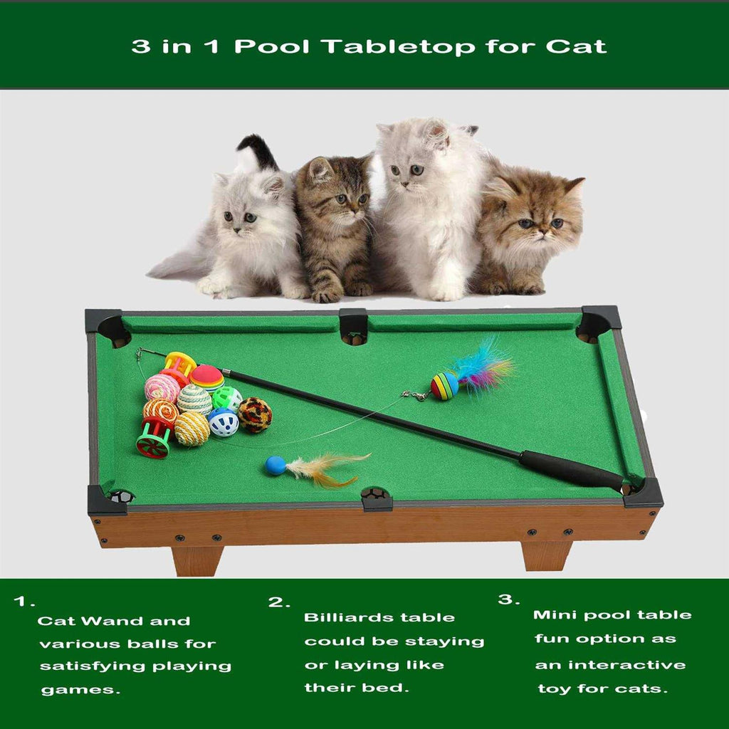 Mini Pool Table for Cat with Feather Teaser K4503