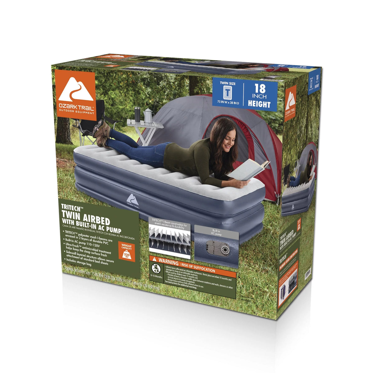 Queen Air Mattress with Built-in AC Pump V943