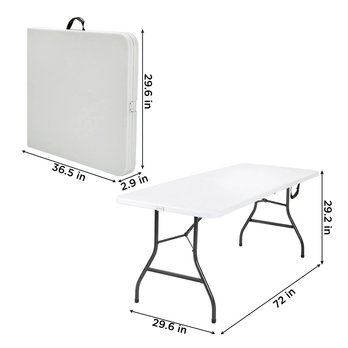 Black 6 Foot Folding Table K66968