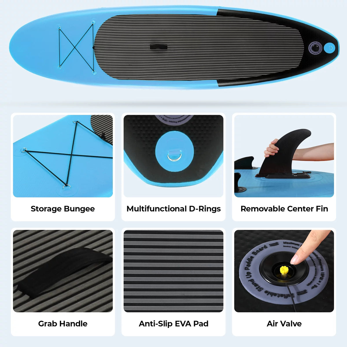 10ft Inflatable Stand up Paddle Board with Backpack, Paddle, Leash E579