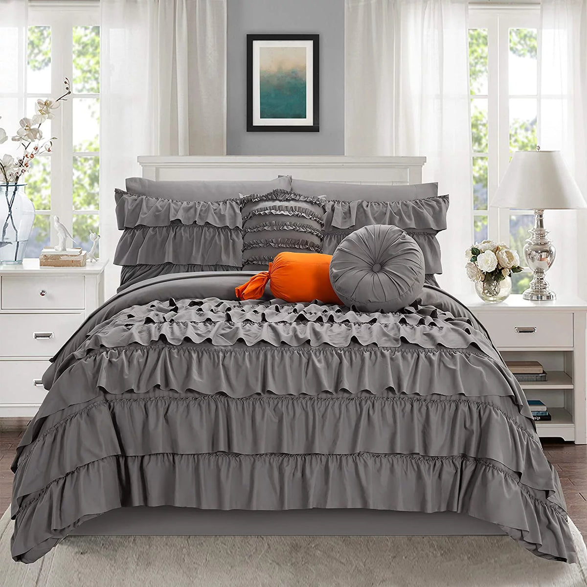10-Piece Bed-in-a-Bag Twin XL Gray E7095