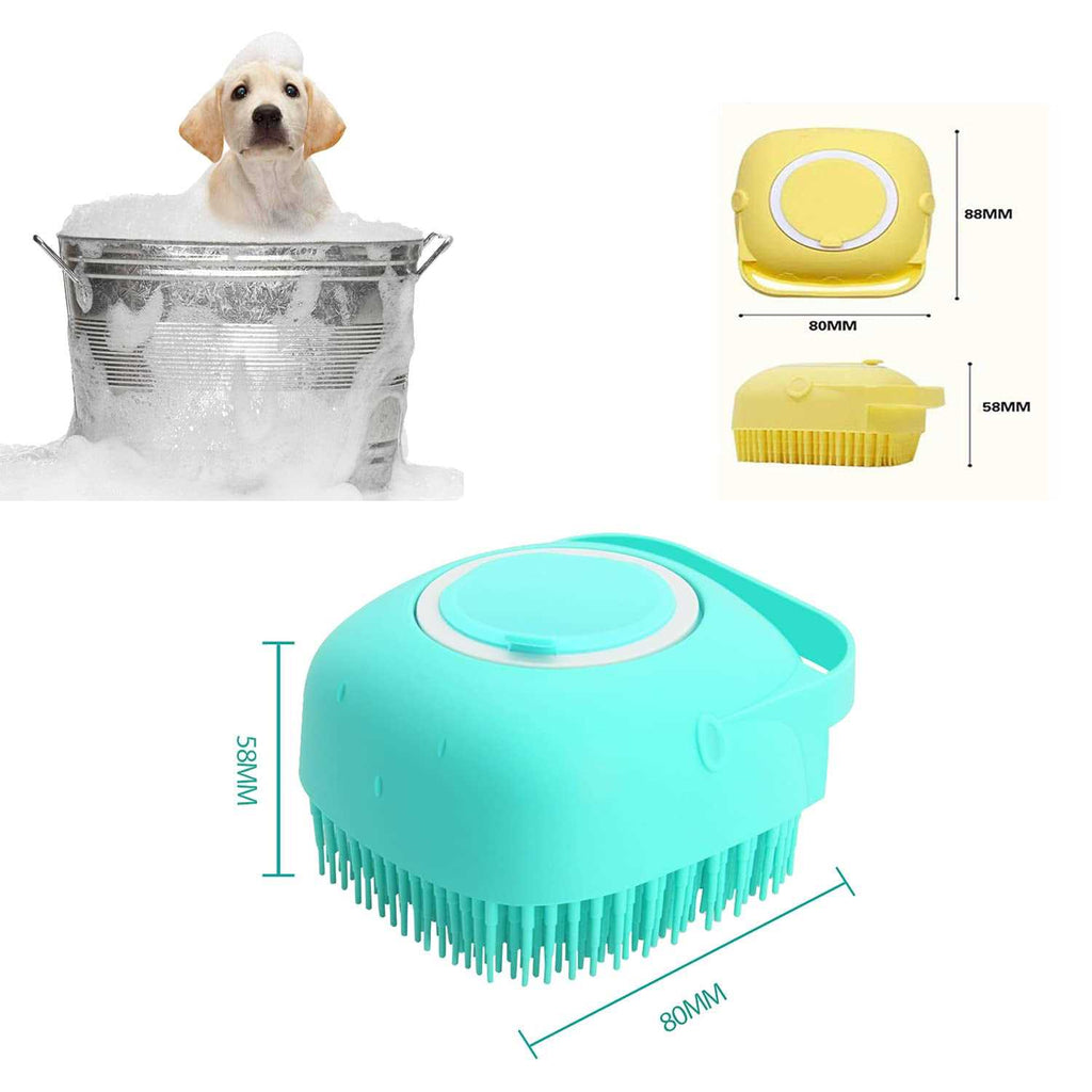 Pet Grooming Bath Massage Brush with Soap Dispenser H130
