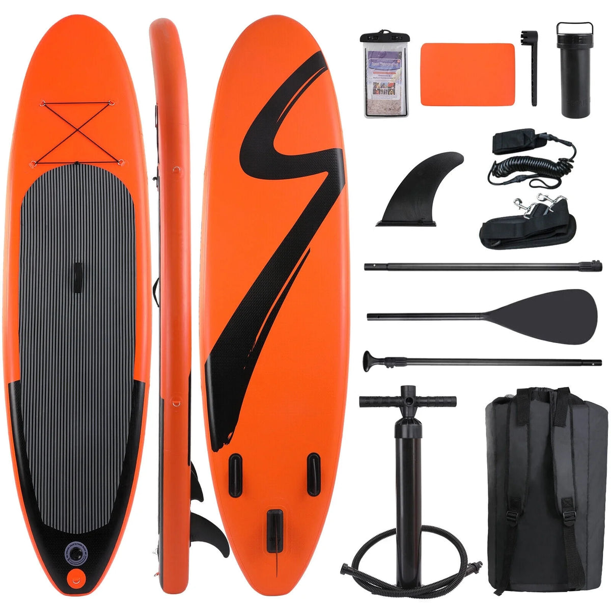 10ft Inflatable Stand up Paddle Board with Backpack, Paddle, Leash E579