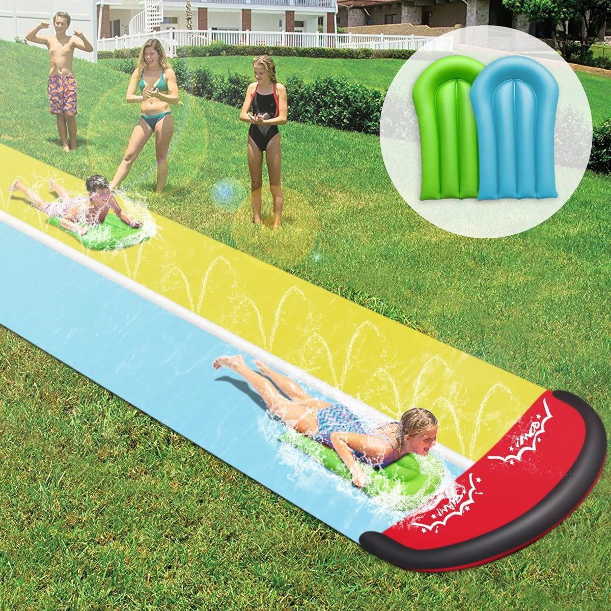 20FT Water Slide with 2 Surfboards L35539