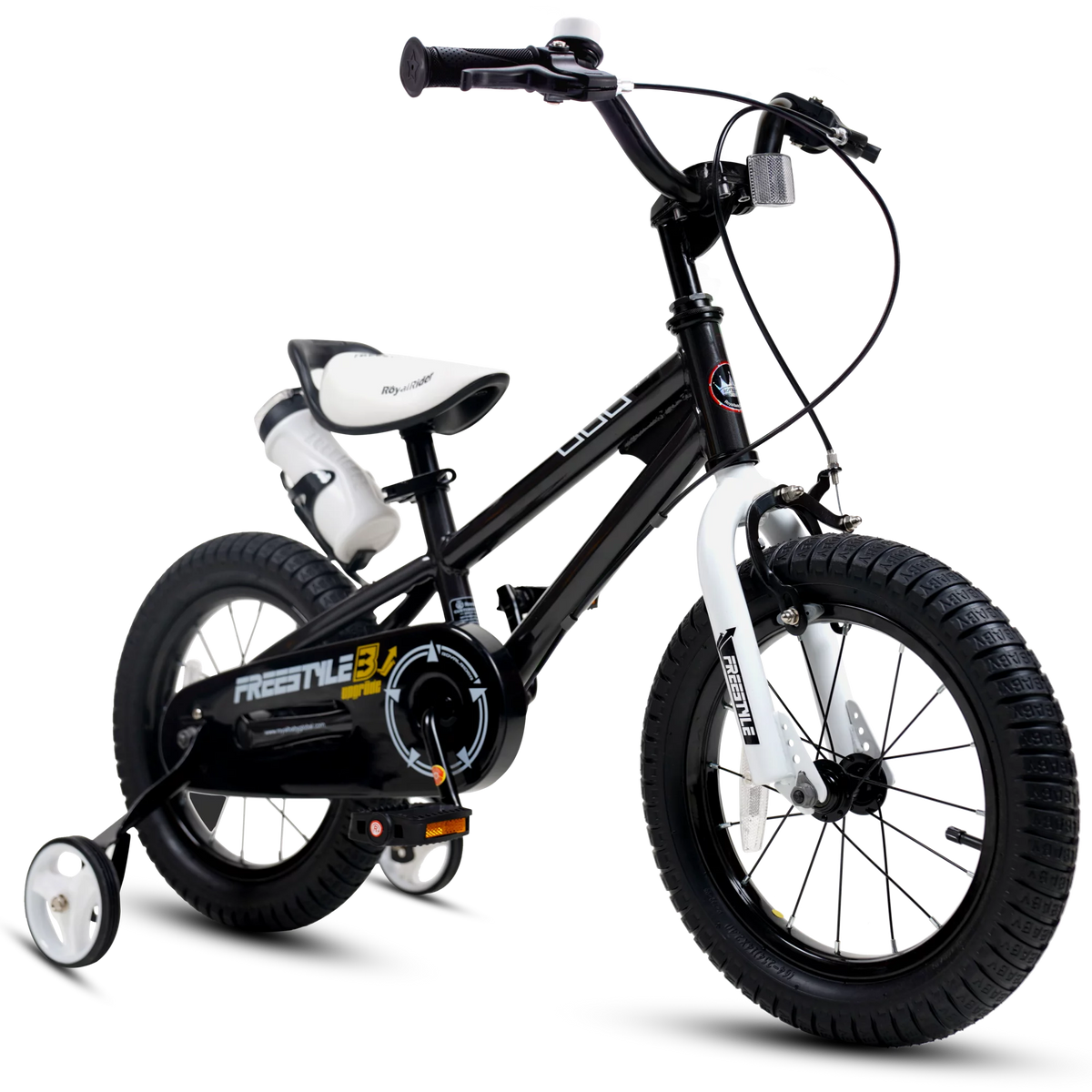 14 In Black Kids Bike with Training Wheels K3935