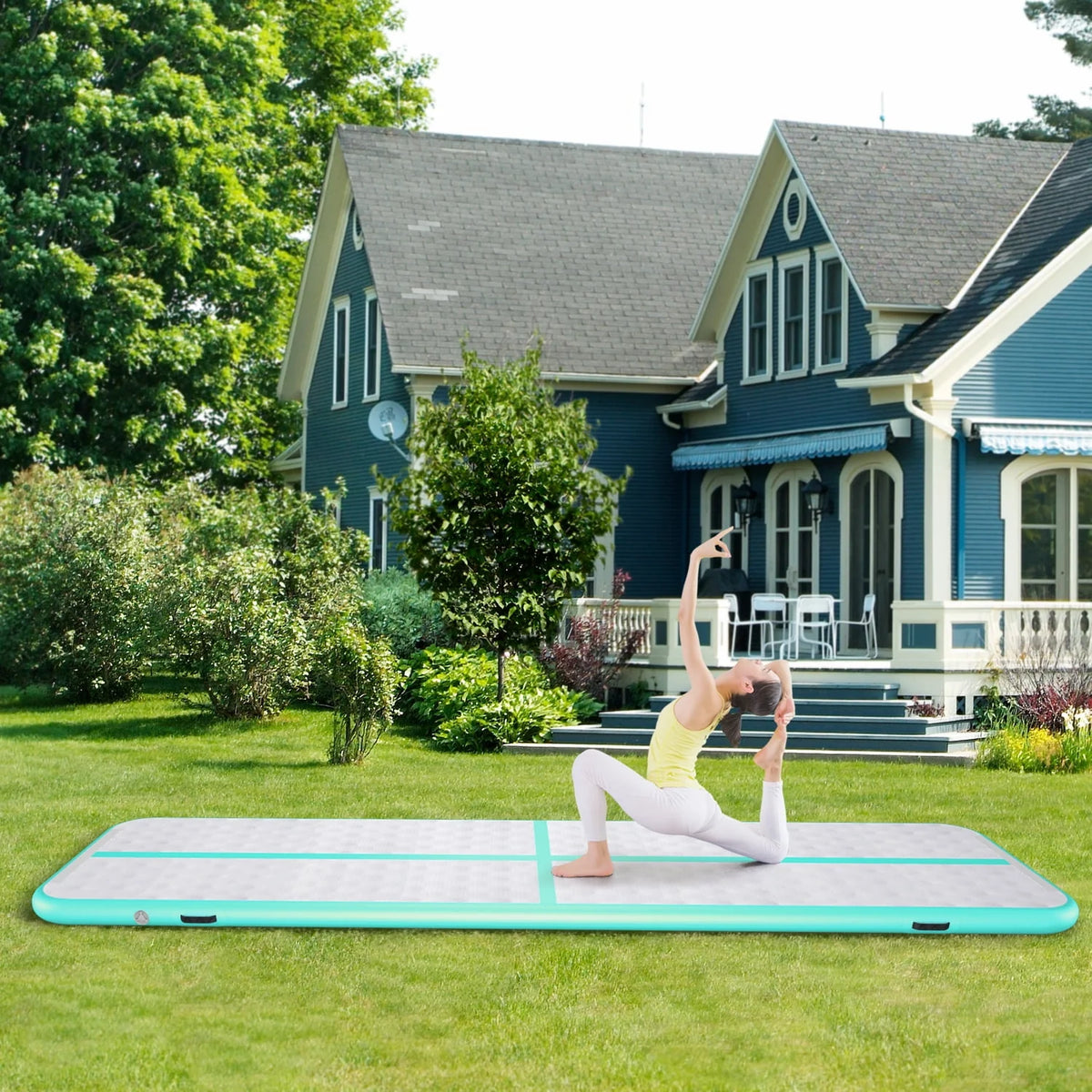 10' Inflatable Air Gymnastics Mat with Pump O38974
